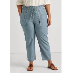 Lauren Ralph Lauren Plus Size Chambray Ankle Pants